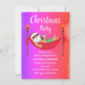 サンタトロピカルサマークリスマスパーティー招待状 招待状 (正面)