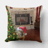 サンタドイツの羊飼い犬バイクリスマスツリー クッション (正面)