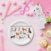 サンタドッグス ペーパープレート (パーティー)