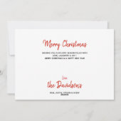 サンタドッグフランスのがブルドッグかわいい子犬のクリスマスドッグ シーズンカード (裏面)