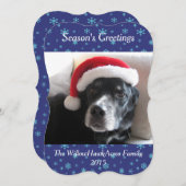 サンタドッグ – ラブラドール/ロットワイラーミックスホリデーカード シーズンカード (正面/裏面)