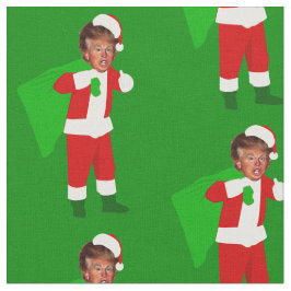サンタドナルドのトランプおもしろいリスマス ファブリック