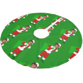 サンタドナルドのトランプおもしろいリスマス ブラッシュドポリエステルツリースカート (アングル)