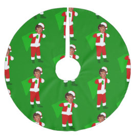 サンタドナルドのトランプおもしろいリスマス ブラッシュドポリエステルツリースカート