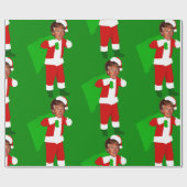 サンタドナルドのトランプおもしろいリスマス ラッピングペーパー (フラット)