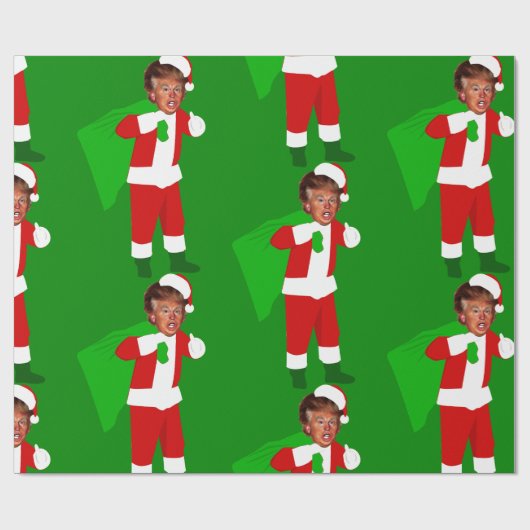 サンタドナルドのトランプおもしろいリスマス ラッピングペーパー (フラット)