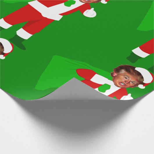 サンタドナルドのトランプおもしろいリスマス ラッピングペーパー (角)