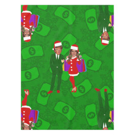 サンタドナルドメラニヤンプクリスマスマネー テーブルクロス