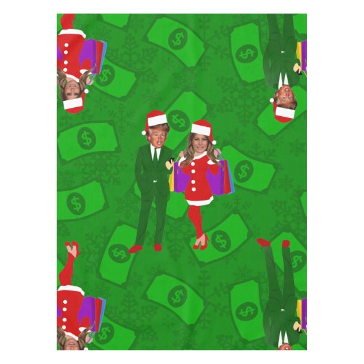 サンタドナルドメラニヤンプクリスマスマネー テーブルクロス (正面)