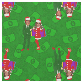 サンタドナルドメラニヤンプクリスマスマネー ファブリック