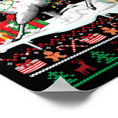 サンタドベルマンライディングラマクリスマスセーター値リスト ポスター (角)