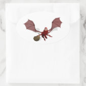 サンタドラゴン 楕円形シール (バッグ)