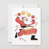 サンタドラマーおもしろい醜いクリスマスクリスマスドラミング シーズンカード (正面)