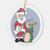 サンタドラマーのクリスマス飾り セラミックオーナメント (左)