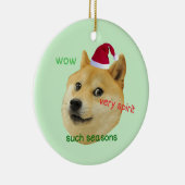 サンタドージおもしろいミーム – サークルオーナメント セラミックオーナメント (右)