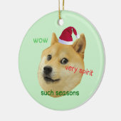 サンタドージおもしろいミーム – サークルオーナメント セラミックオーナメント (左)