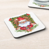 サンタナマステヨガポーズクリスマスコースターセット6 コースター (左側)