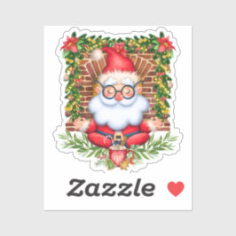 サンタナマステヨガポーズクリスマスビニール シール