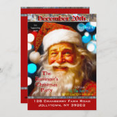 サンタニコニングハッピークリスマスクリスマスパーティー 招待状 (正面/裏面)