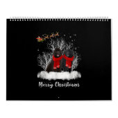 サンタニューファンドランドの夫婦メリークリスマスドッグプレゼント カレンダー (カバー)