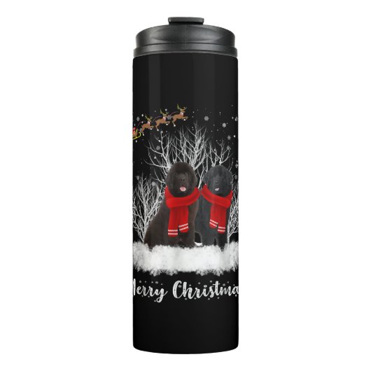 サンタニューファンドランド夫婦メリークリスマスドッグギフト タンブラー (正面)