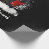 サンタニューファンドランド夫婦メリークリスマスドッグギフト ラッピングペーパー (角)