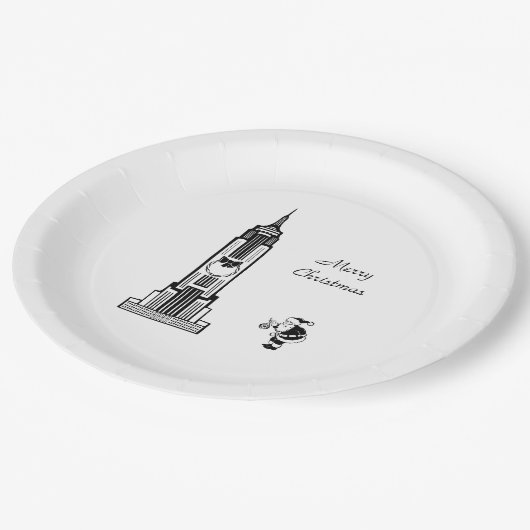 サンタニューヨークシティクリスマス紙プレート ペーパープレート (アングル)