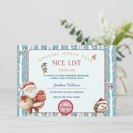 サンタニースリスト冬の森のクリスマス 招待状 (スタンド正面)