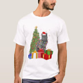 サンタネベルンネコクリスマスツリーライトクリスマスcat.p tシャツ (正面)
