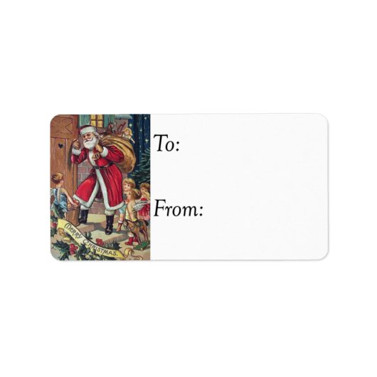 サンタノックスがドアヴィンテージギフトラベル ラベル (正面)