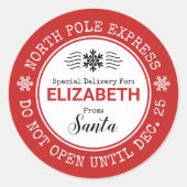 サンタノースポールクリスマスステッカー ラウンドシール (正面)