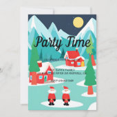 サンタノースポールクリスマスホリデーパーティー招待状 招待状 (正面)