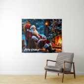 サンタノースポールクリスマスライトファンタジー タペストリー (インサイチュ(横))