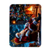 サンタノースポールクリスマスライトファンタジー マグネット (縦)