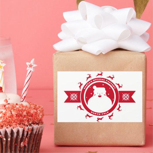 サンタノースポールステッカー 長方形シール (パーティー)