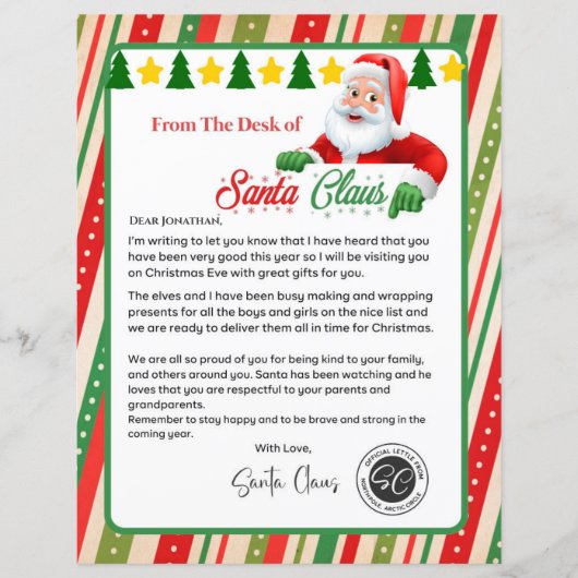 サンタノースポールメールからの手紙 (正面)