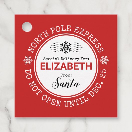 サンタノースポール特別配達クリスマス フェイバータグ (正面)