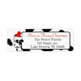 サンタハおもしろいットのメリークリスマス牛 ラベル