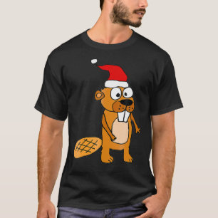 サンタハおもしろいットクリスマスのスマイルズXMASビーバー Tシャツ