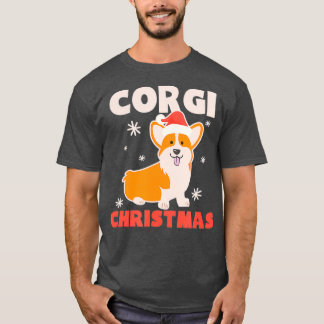 サンタハおもしろいットデザインコルギクリスマス Tシャツ