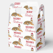 サンタハおもしろいット付きクリスマスタイガー動物 フェイバーボックス (オープン)