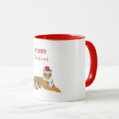 サンタハおもしろいット付きクリスマスタイガー動物 マグカップ (正面右)