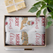 サンタハおもしろいット付きクリスマスタイガー動物 薄葉紙 (ギフト)