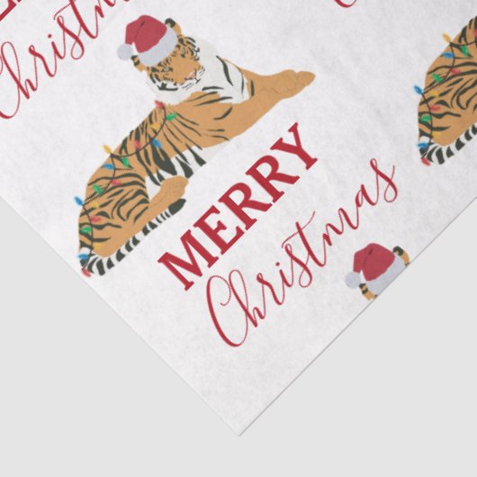 サンタハおもしろいット付きクリスマスタイガー動物 薄葉紙 (詳細)