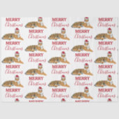 サンタハおもしろいット付きクリスマスタイガー動物 薄葉紙 (正面)