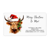 サンタハイランドカウズフェスティバル動物差出人住所 ラベル (正面)