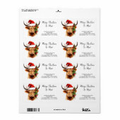 サンタハイランドカウズフェスティバル動物差出人住所 ラベル (フルシート)