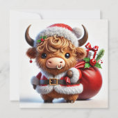 サンタハイランド牛のプレゼント袋 シーズンカード (正面)