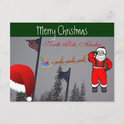 サンタハウストナディアスリーブリザードストーム凍ってい シーズンポストカード (正面)