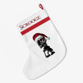 サンタハカスタムット名のクリスマス文字スケルトン ラージクリスマスストッキング (裏面 (吊り時))